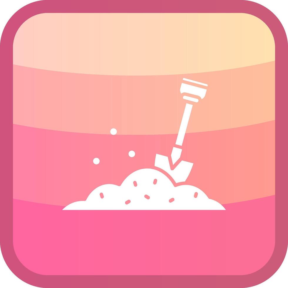 Shovel Glyph Squre Colored Icon vector