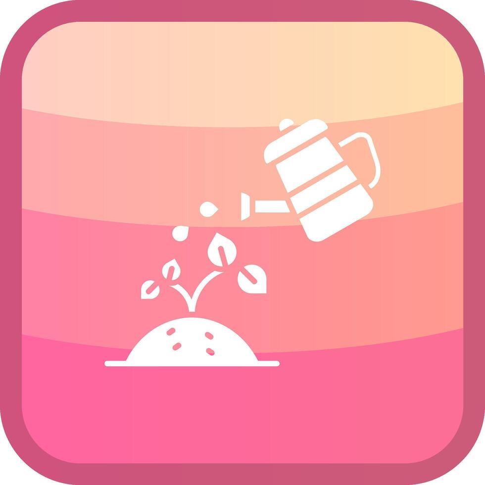 Watering Glyph Squre Colored Icon vector