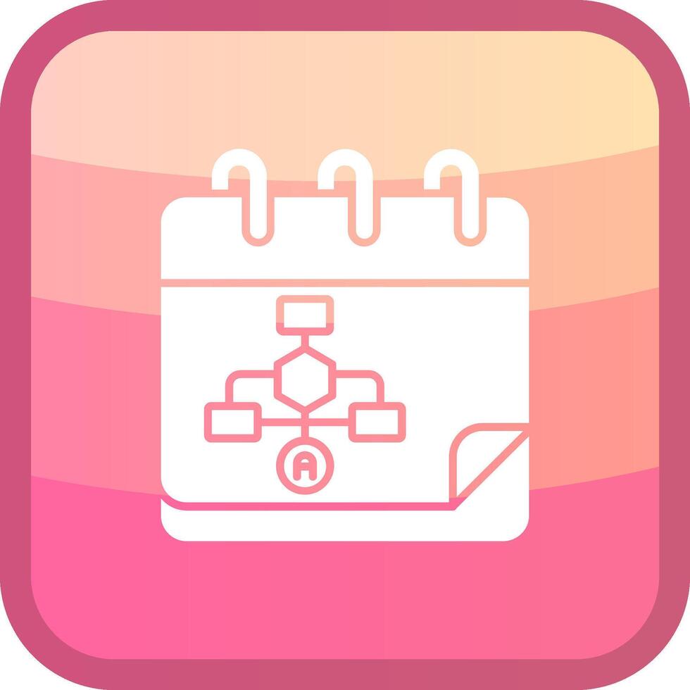 Calender Glyph Squre Colored Icon vector