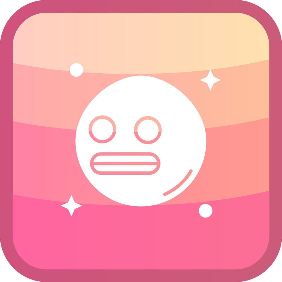 Shocked Glyph Squre Colored Icon vector