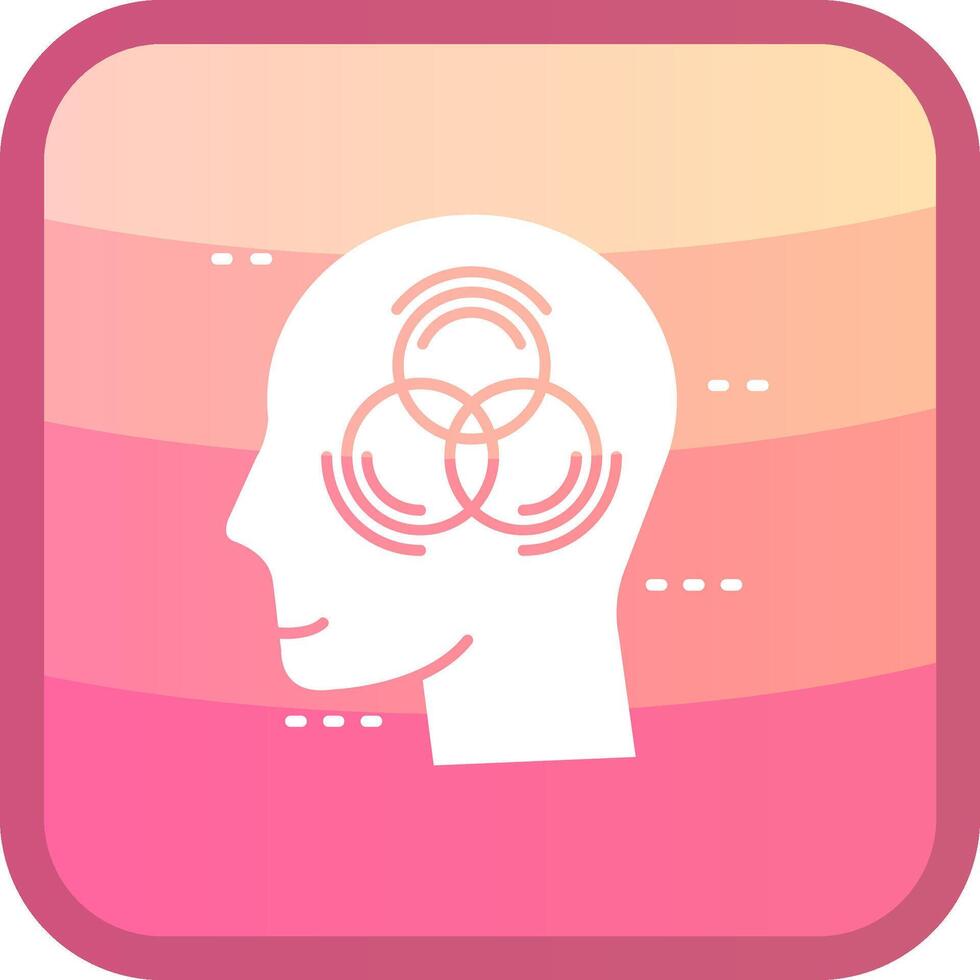 Emotional intelligence Glyph Squre Colored Icon vector