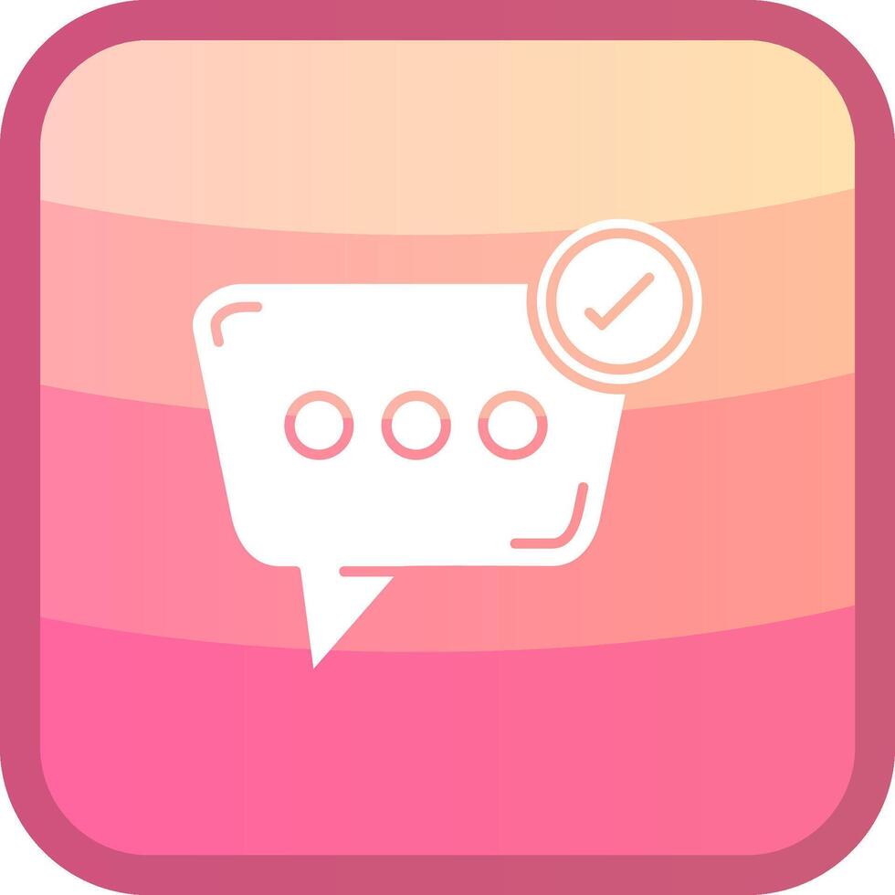 Check mark Glyph Squre Colored Icon vector