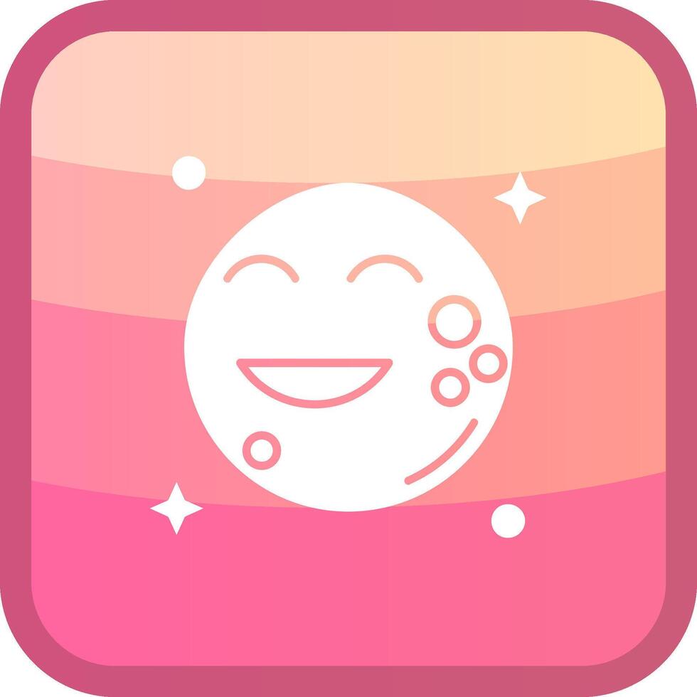 Moon Glyph Squre Colored Icon vector