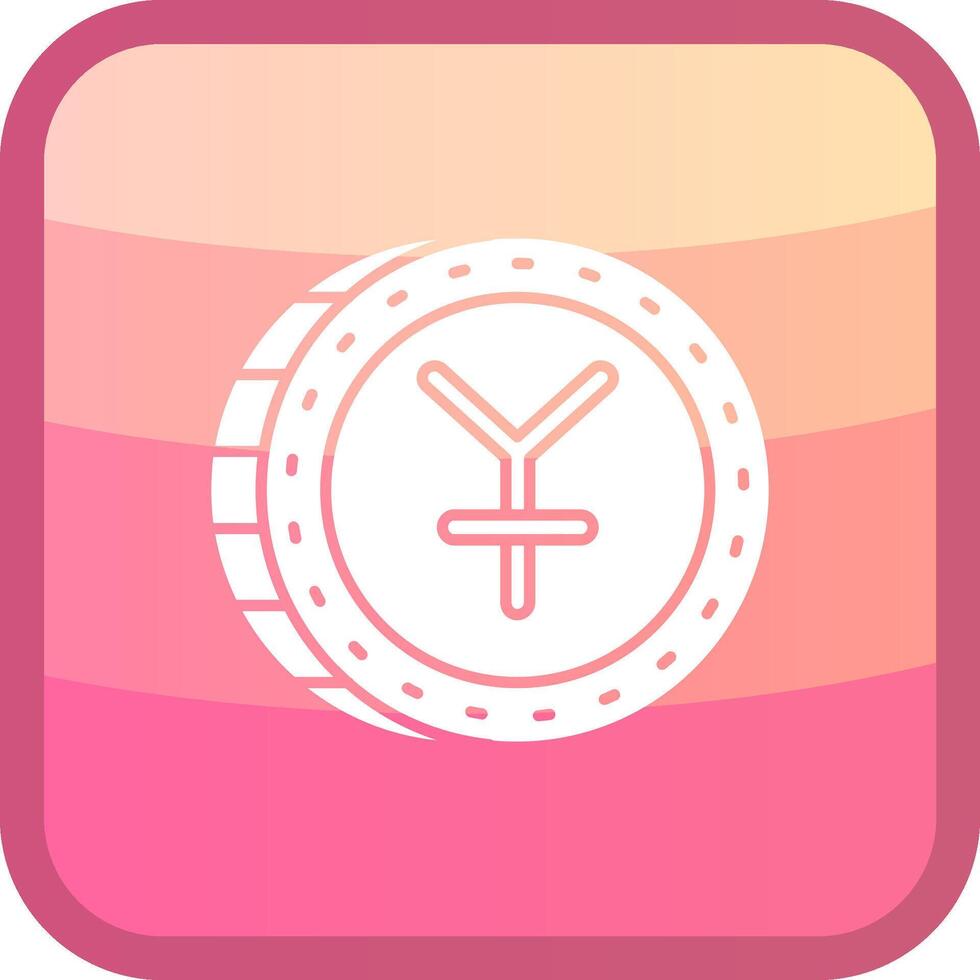 Yuan Glyph Squre Colored Icon vector