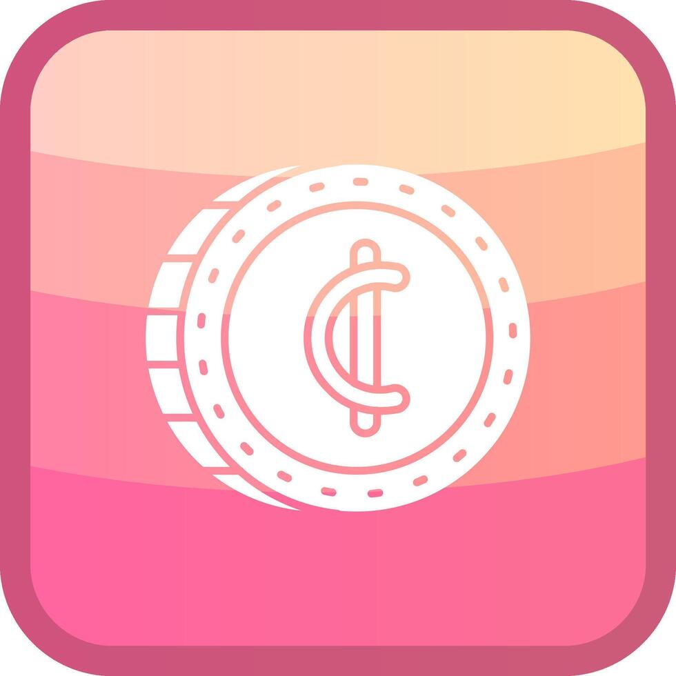 Cedis Glyph Squre Colored Icon vector