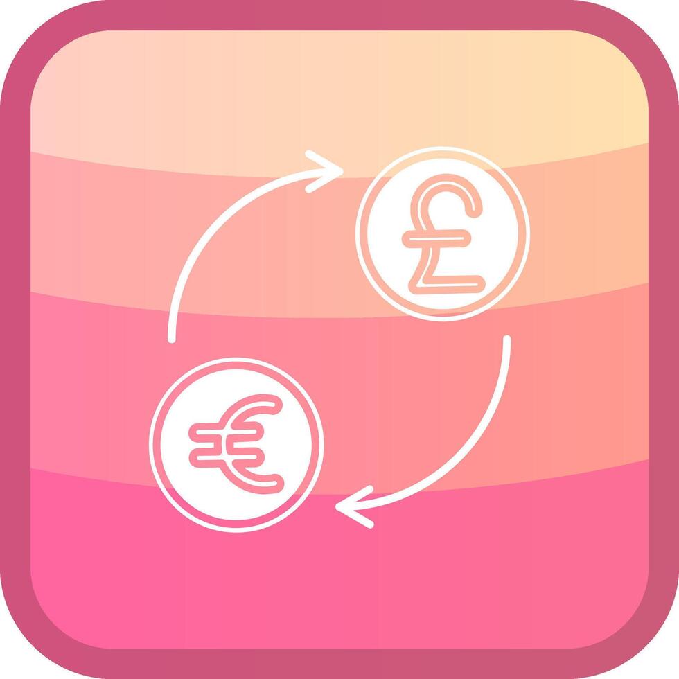 Currency exchange Glyph Squre Colored Icon vector