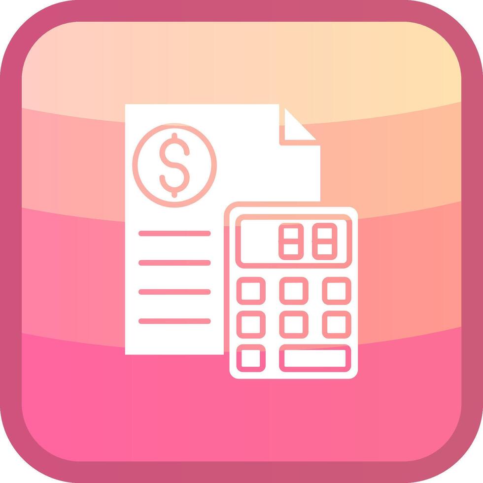 Calculator Glyph Squre Colored Icon vector