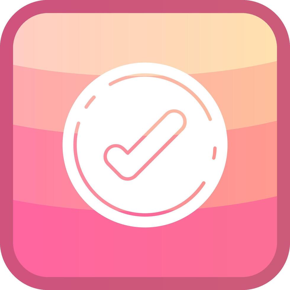 Accept Glyph Squre Colored Icon vector