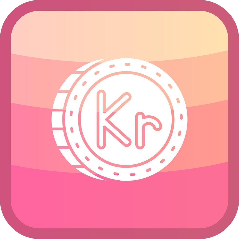 Krone Glyph Squre Colored Icon vector