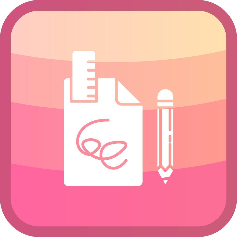 Draft Glyph Squre Colored Icon vector