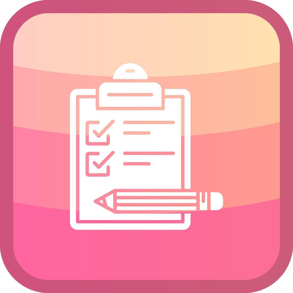 Exam Glyph Squre Colored Icon vector