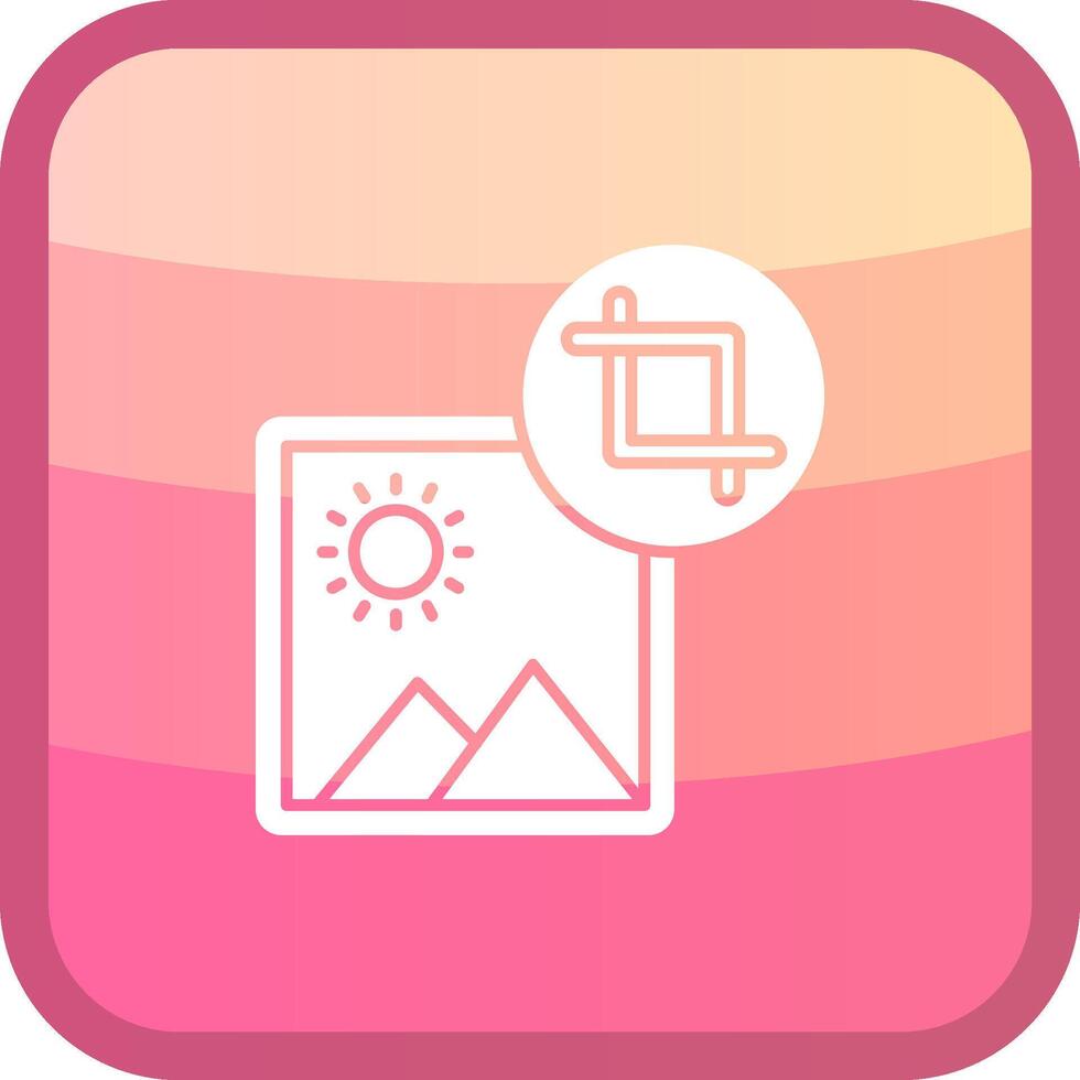 Crop Glyph Squre Colored Icon vector