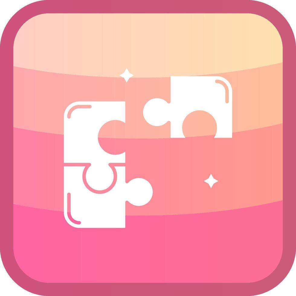 Puzzle Glyph Squre Colored Icon vector