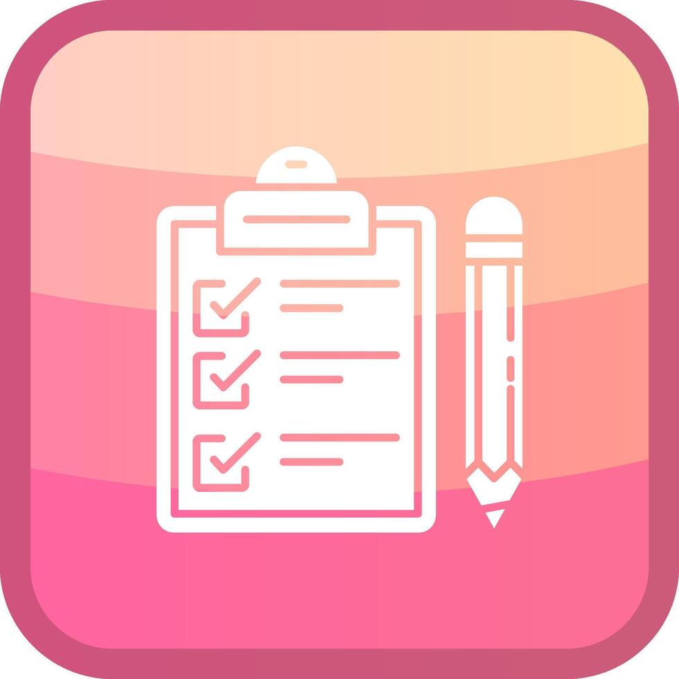 Exam Glyph Squre Colored Icon vector