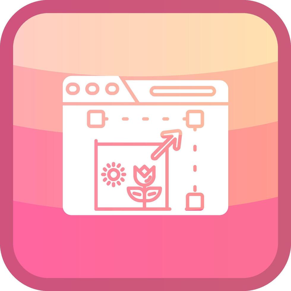Resize Glyph Squre Colored Icon vector