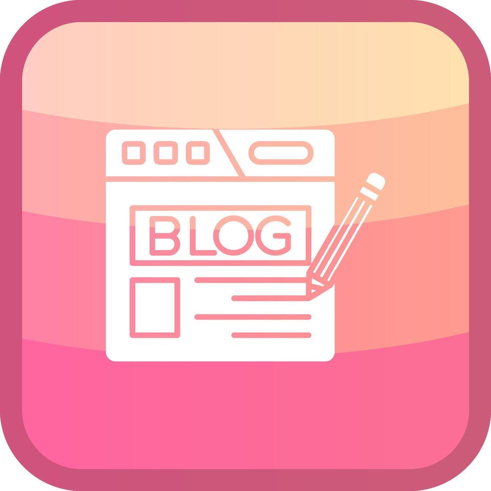 Blog Glyph Squre Colored Icon vector
