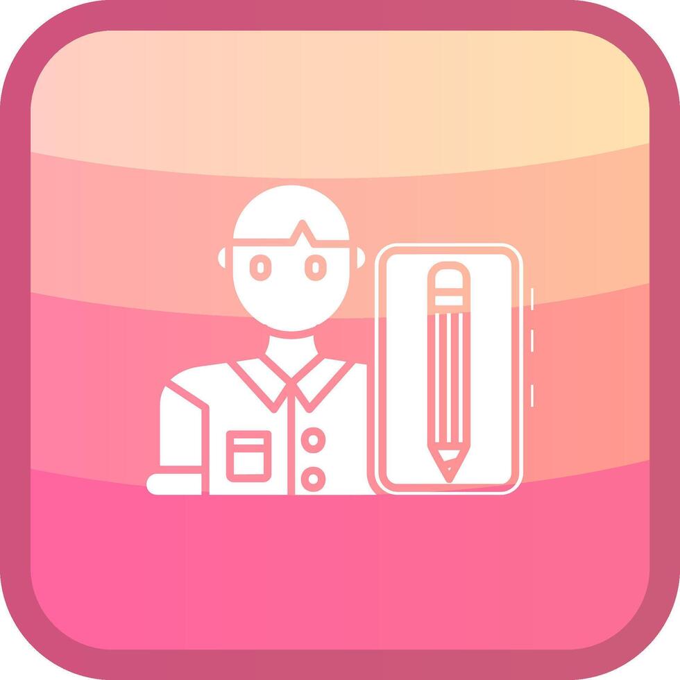 Blogger Glyph Squre Colored Icon vector