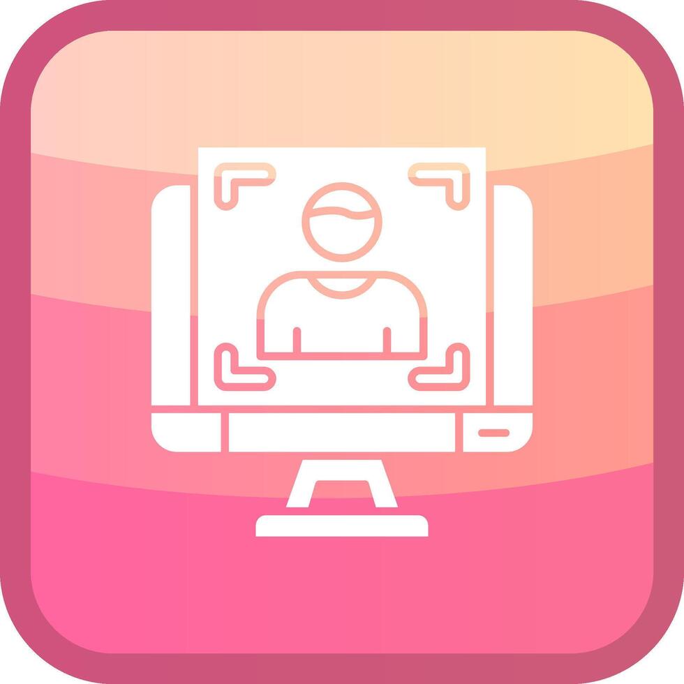 Portrait Glyph Squre Colored Icon vector