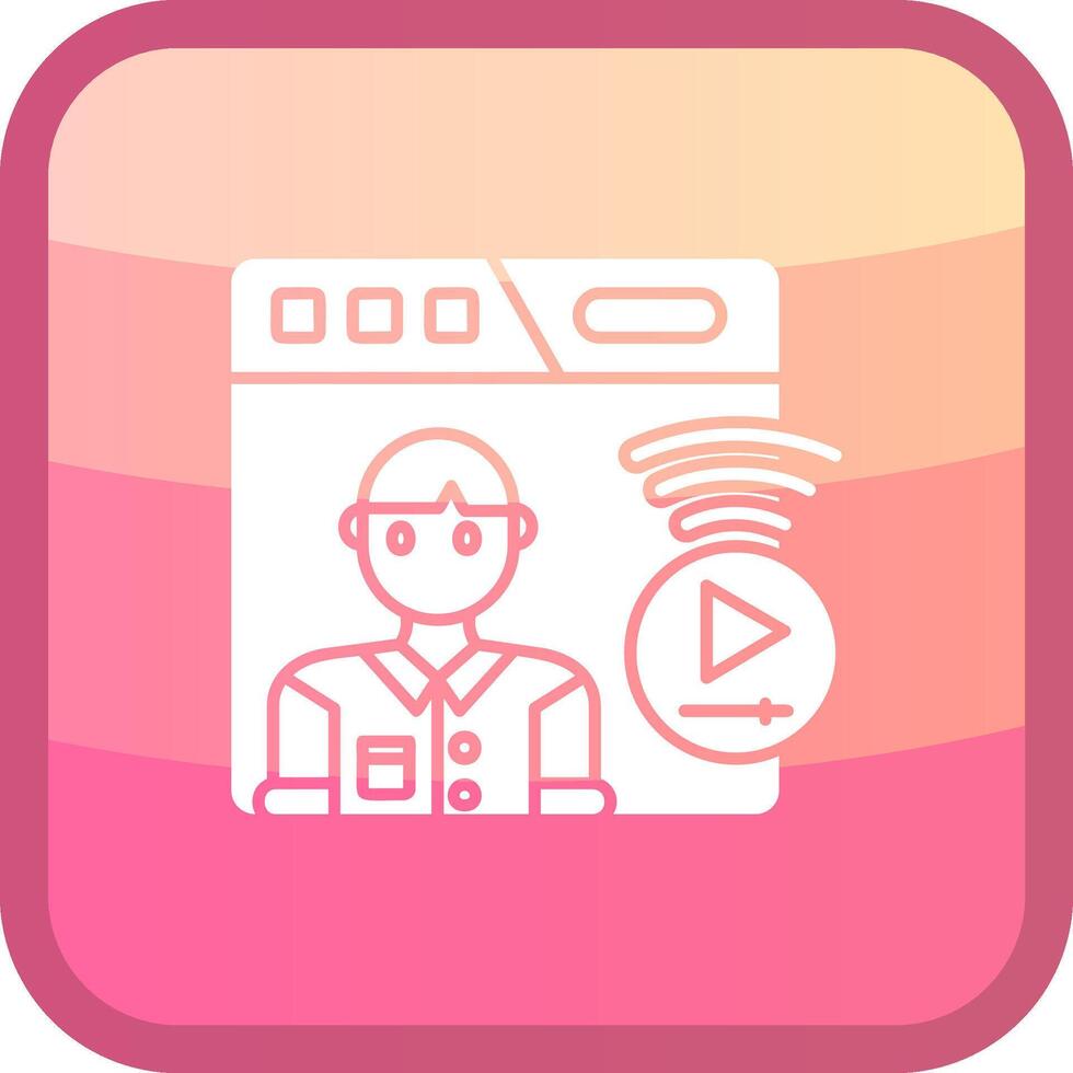 Live streaming Glyph Squre Colored Icon vector