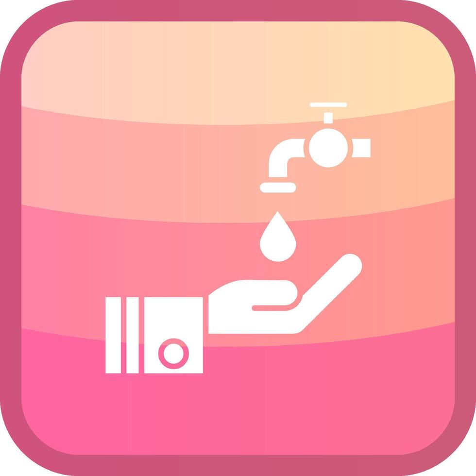 Wudu Glyph Squre Colored Icon vector