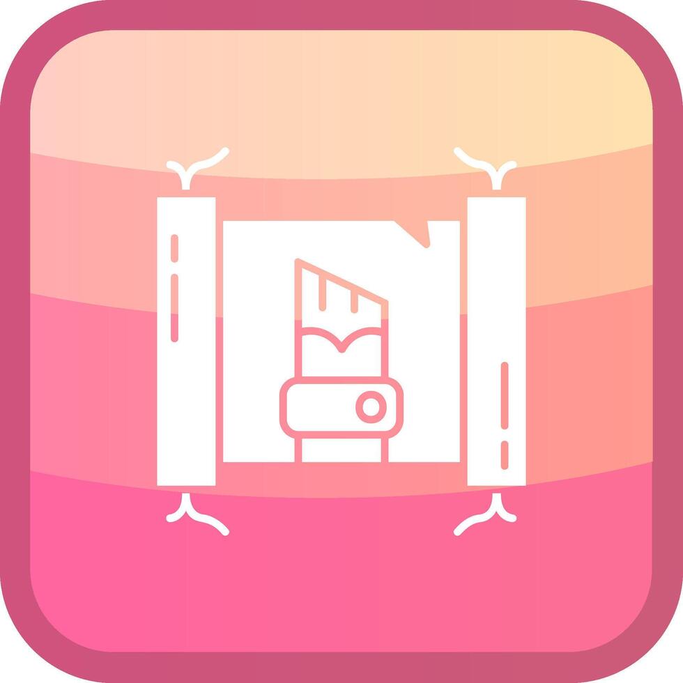 Caligraphy Glyph Squre Colored Icon vector