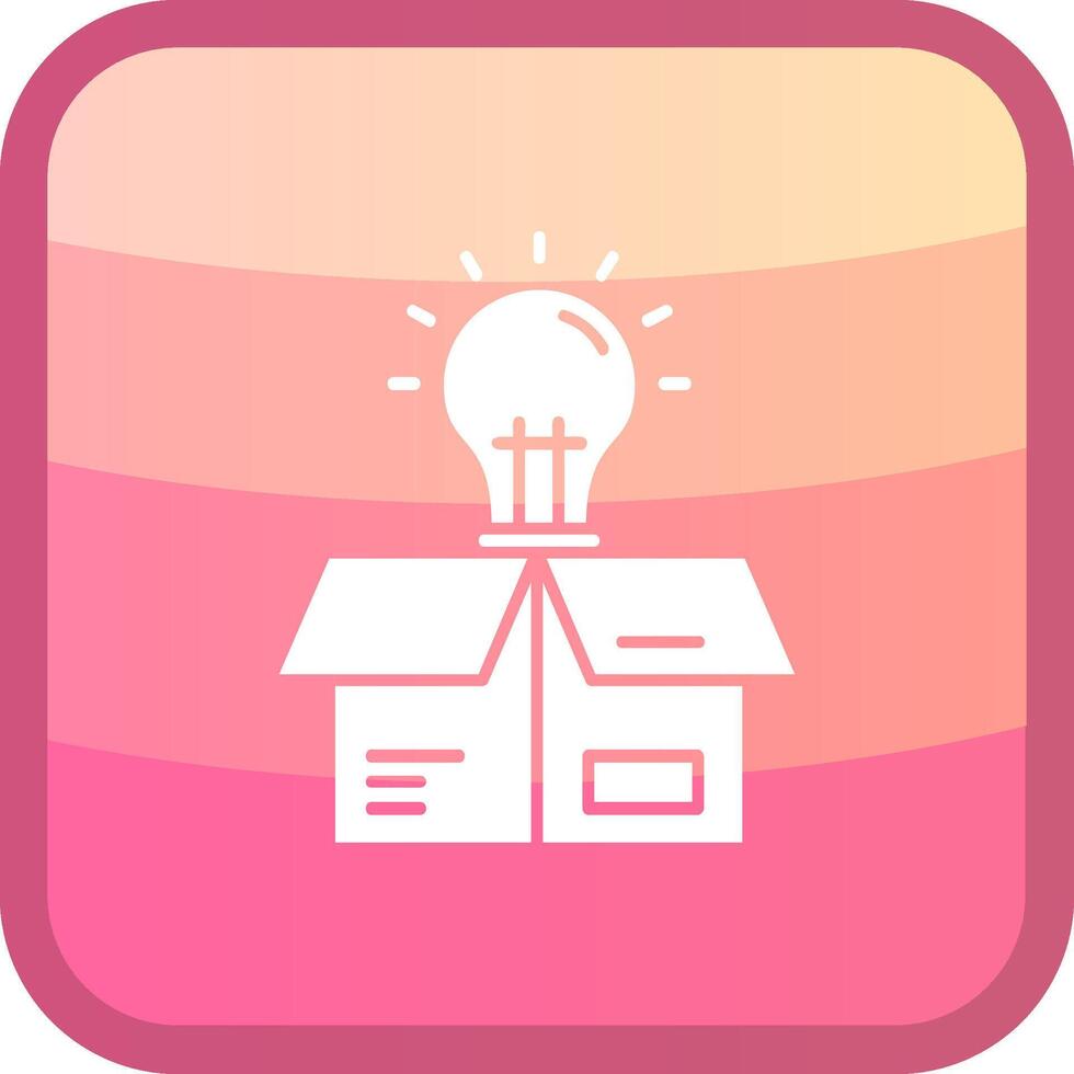 Think outside the box Glyph Squre Colored Icon vector