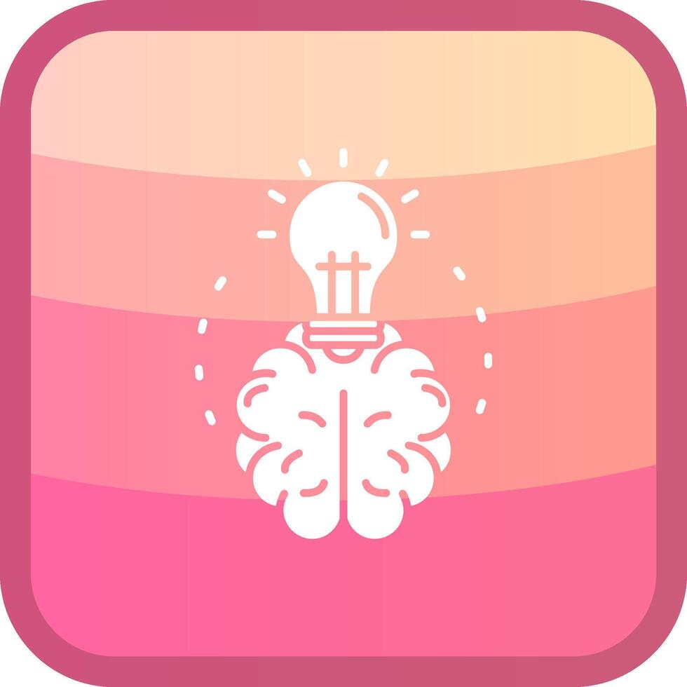 Brainstroming Glyph Squre Colored Icon vector
