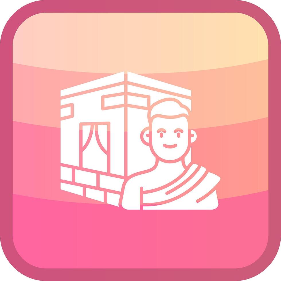 Umrah Glyph Squre Colored Icon vector