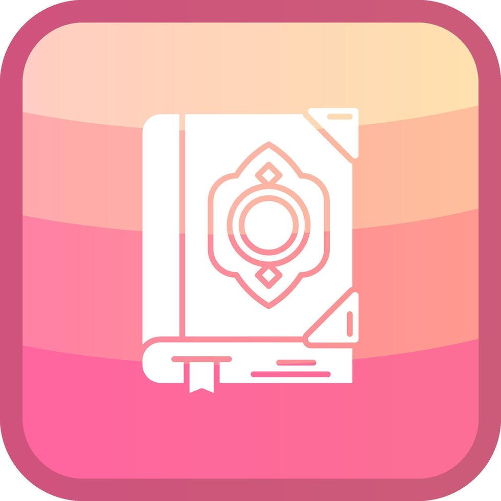 Quran Glyph Squre Colored Icon vector
