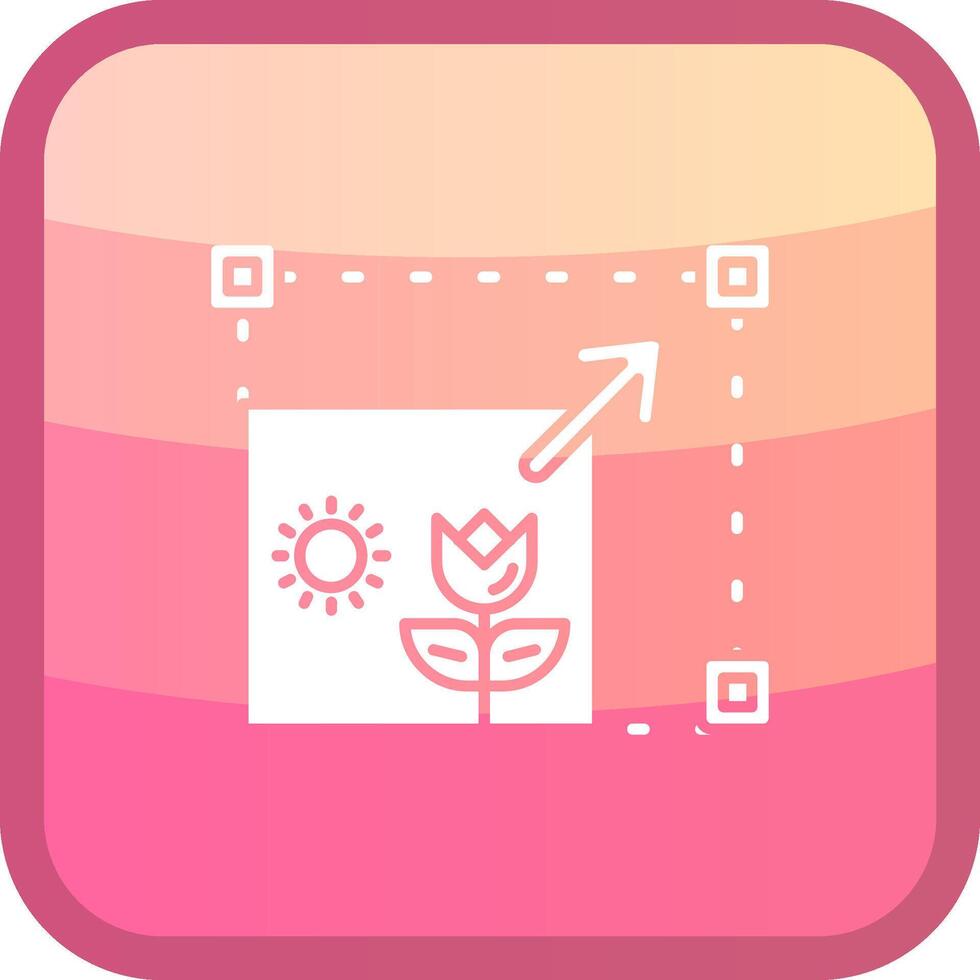 Resizing Glyph Squre Colored Icon vector