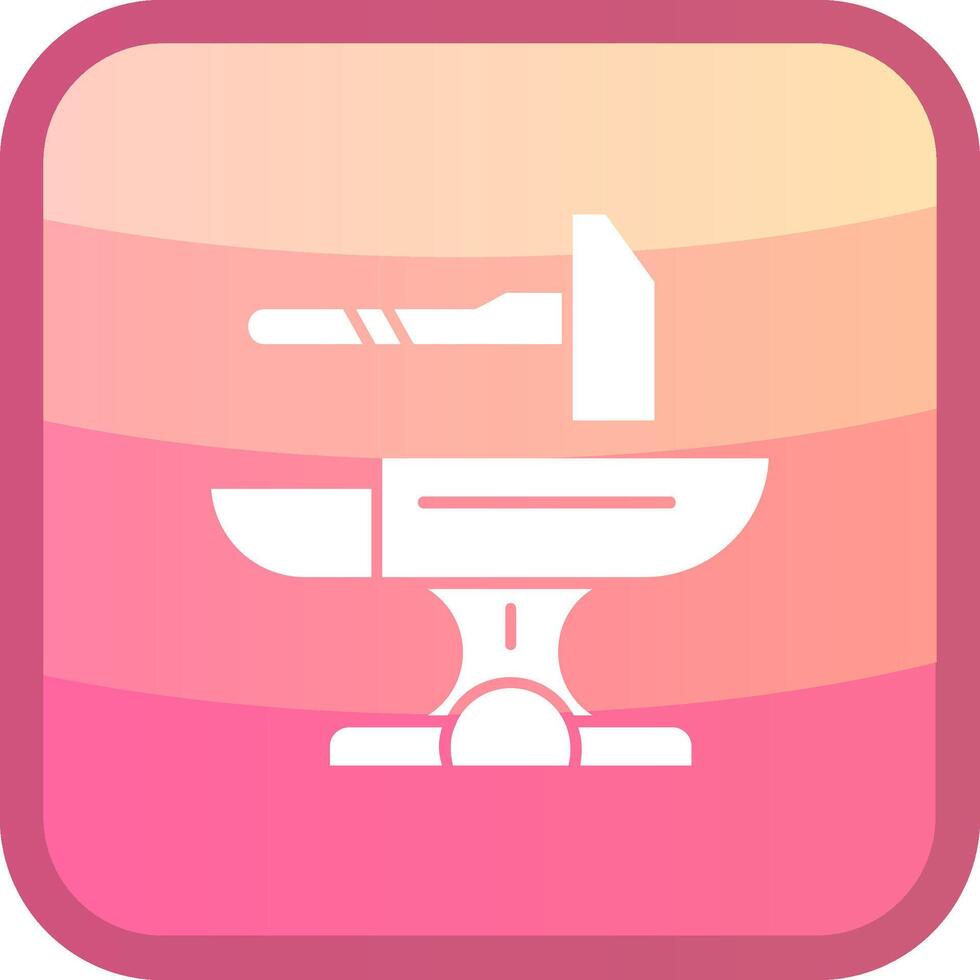 Hammer Glyph Squre Colored Icon vector