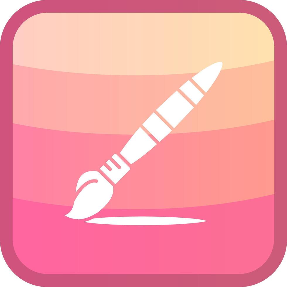 Paint brush Glyph Squre Colored Icon vector