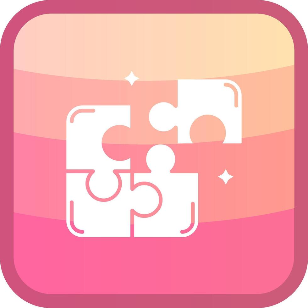 Puzzle Glyph Squre Colored Icon vector