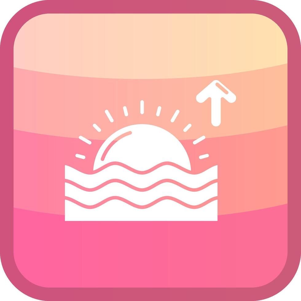 Sunrise Glyph Squre Colored Icon vector