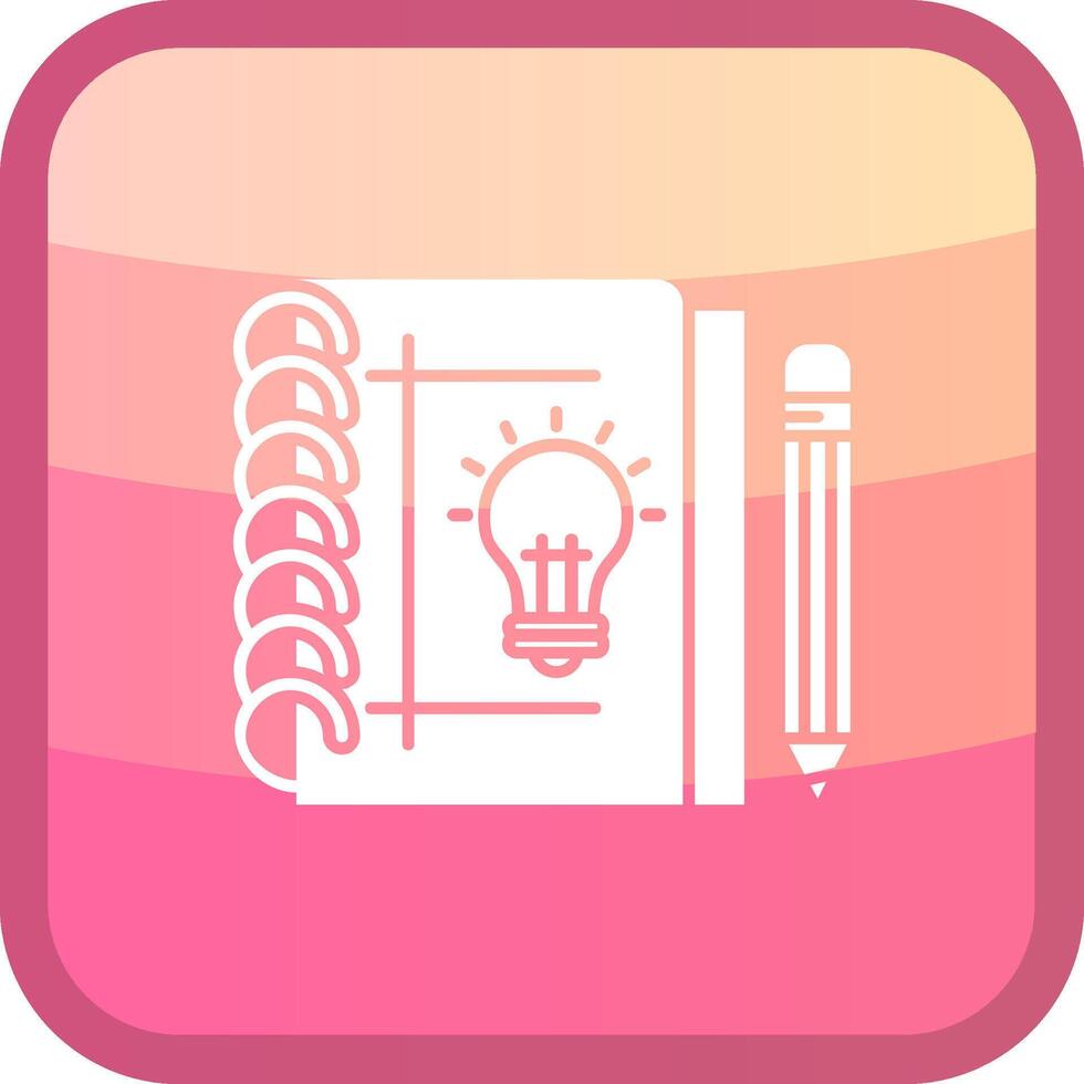 Sketchbook Glyph Squre Colored Icon vector
