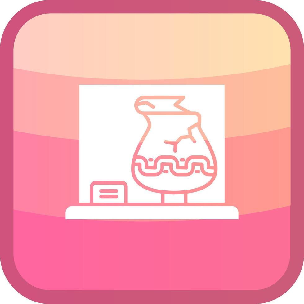 Vase Glyph Squre Colored Icon vector