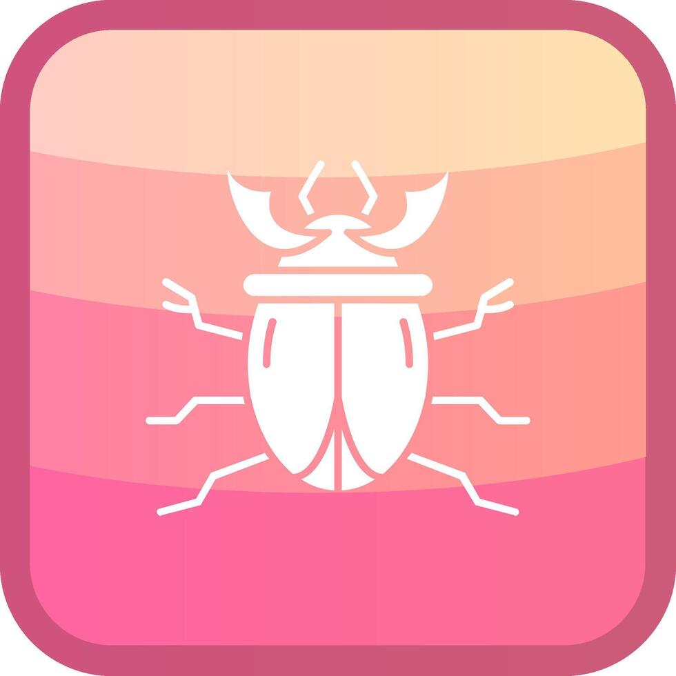 escarabajo glifo cuadrar de colores icono vector