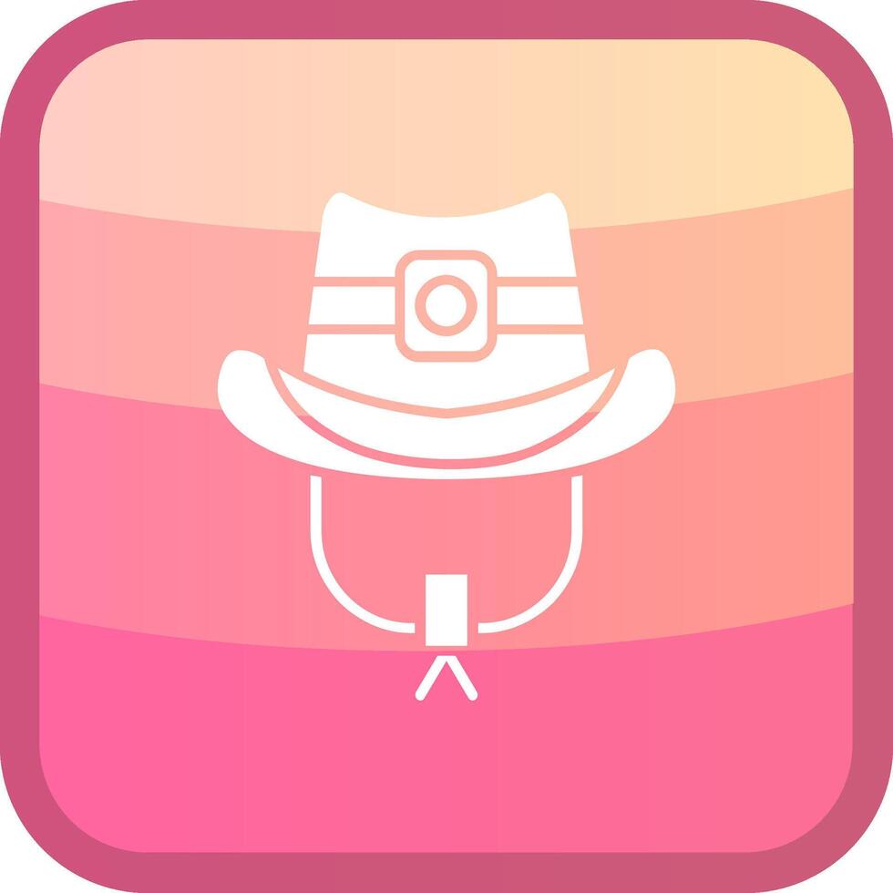 Cowboy hat Glyph Squre Colored Icon vector