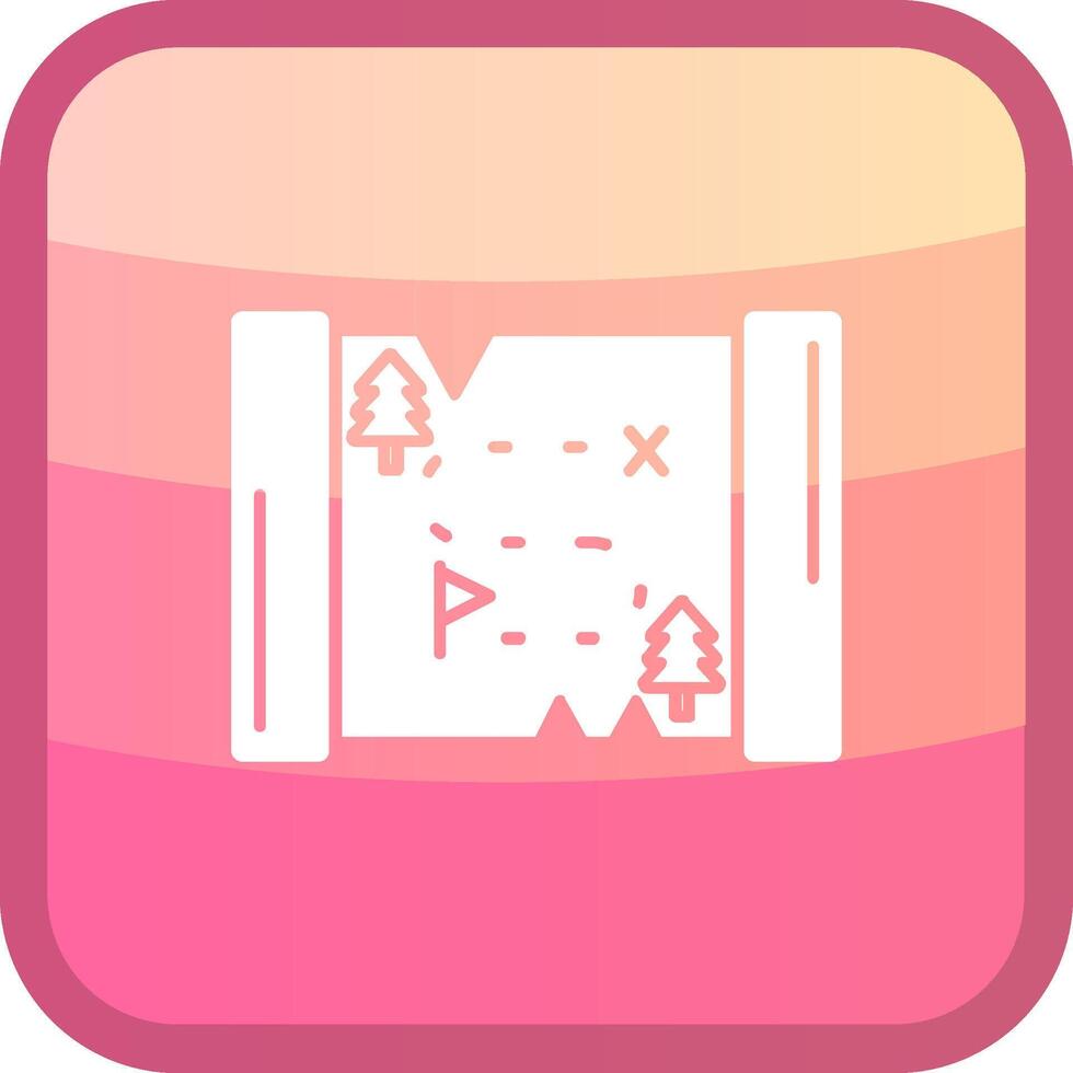 Map Glyph Squre Colored Icon vector