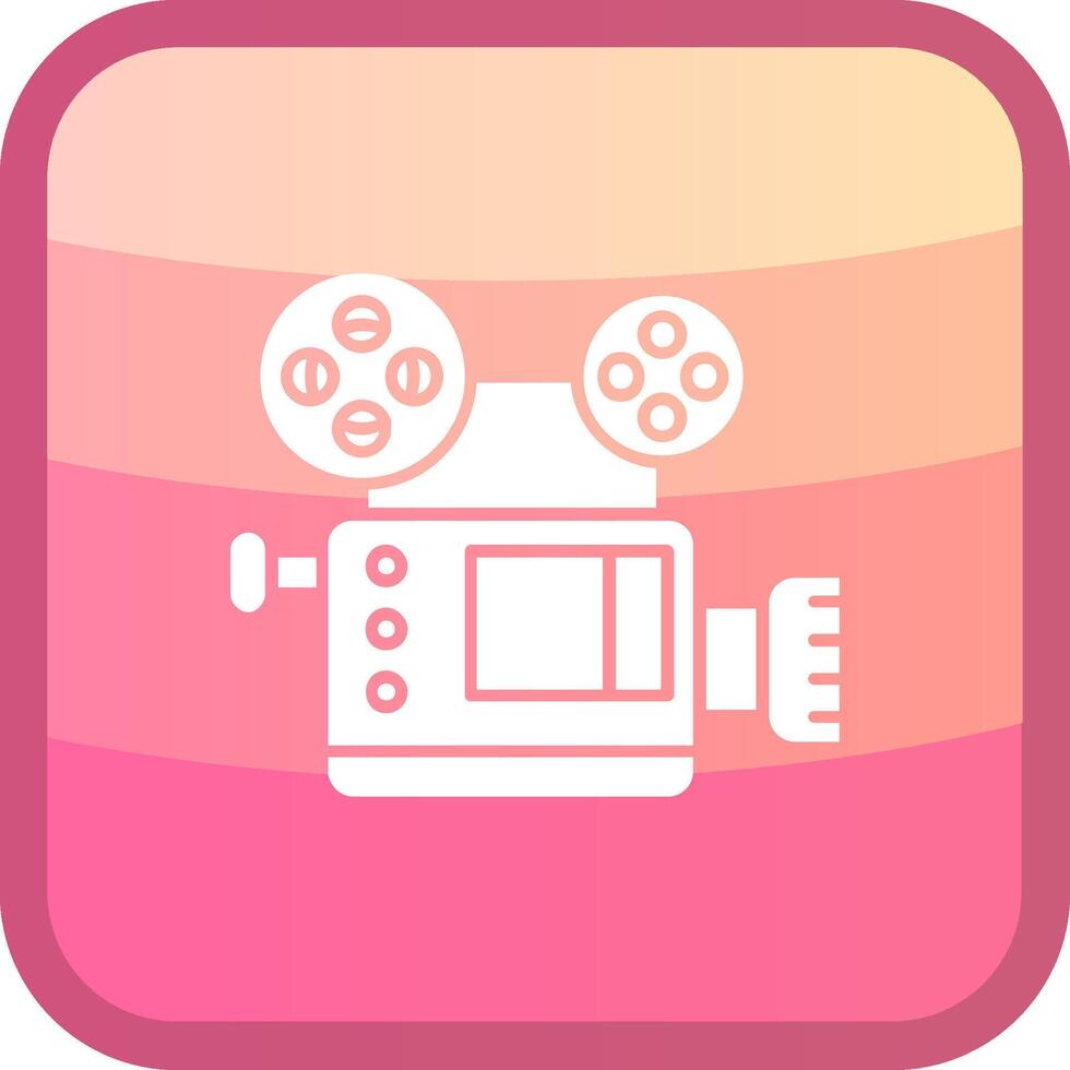 Movie Glyph Squre Colored Icon vector