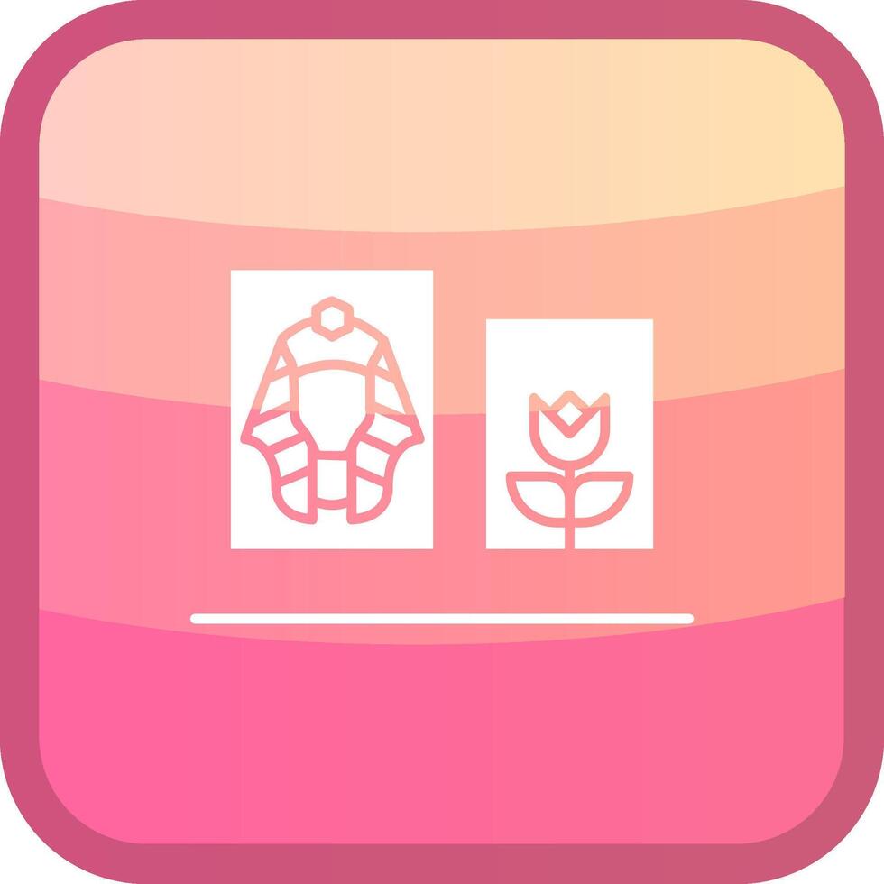 Display Glyph Squre Colored Icon vector