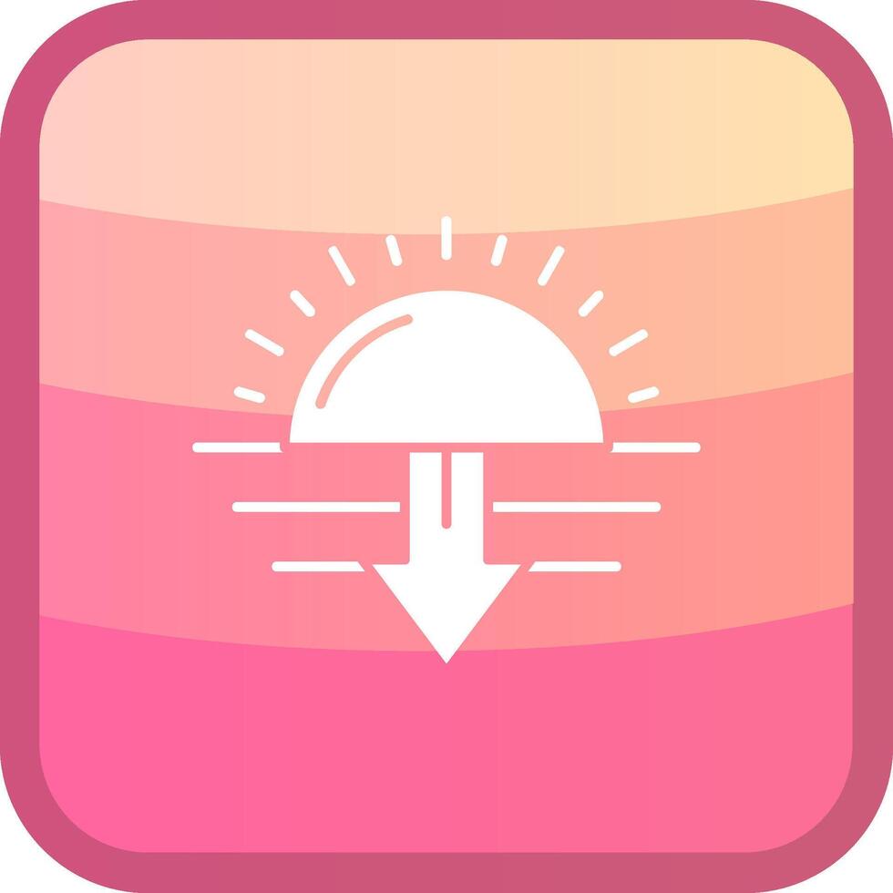 Sunset Glyph Squre Colored Icon vector