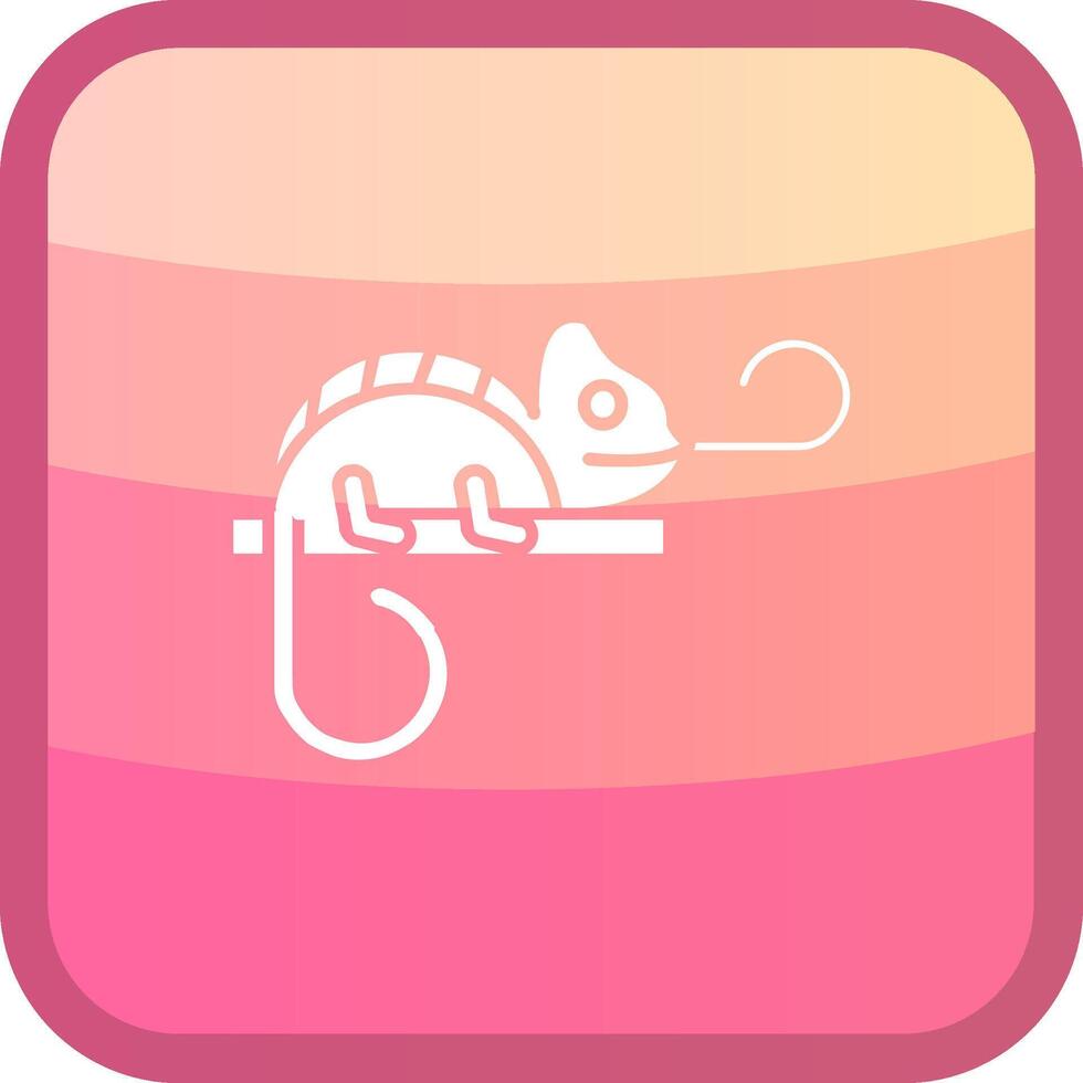 Chameleon Glyph Squre Colored Icon vector