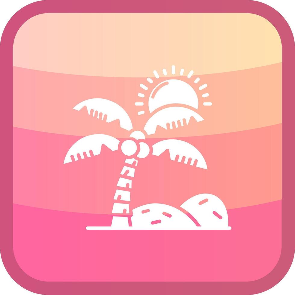 Oasis Glyph Squre Colored Icon vector