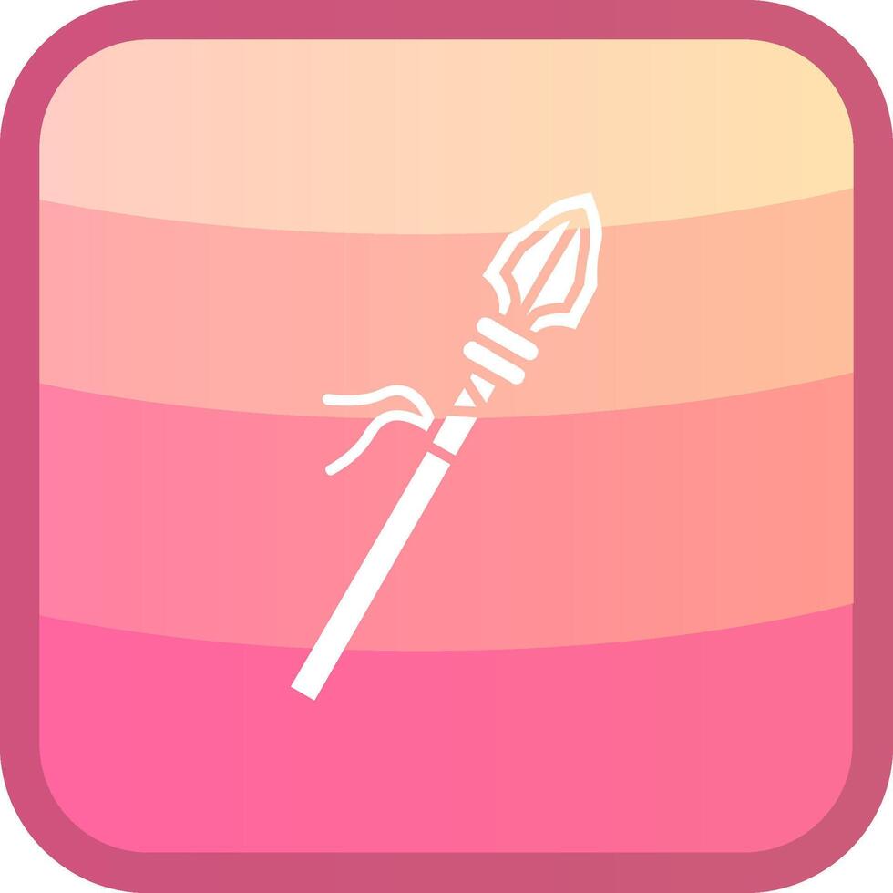 Spear Glyph Squre Colored Icon vector