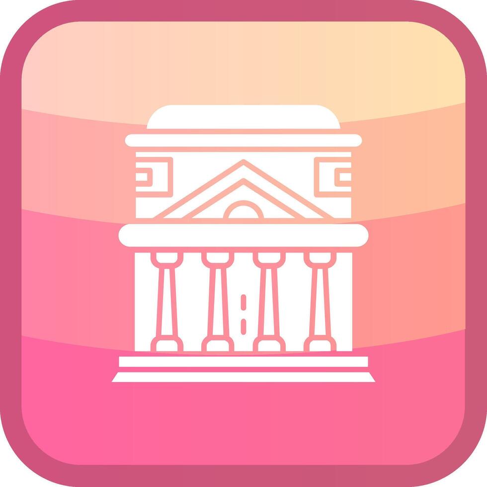 Pantheon Glyph Squre Colored Icon vector
