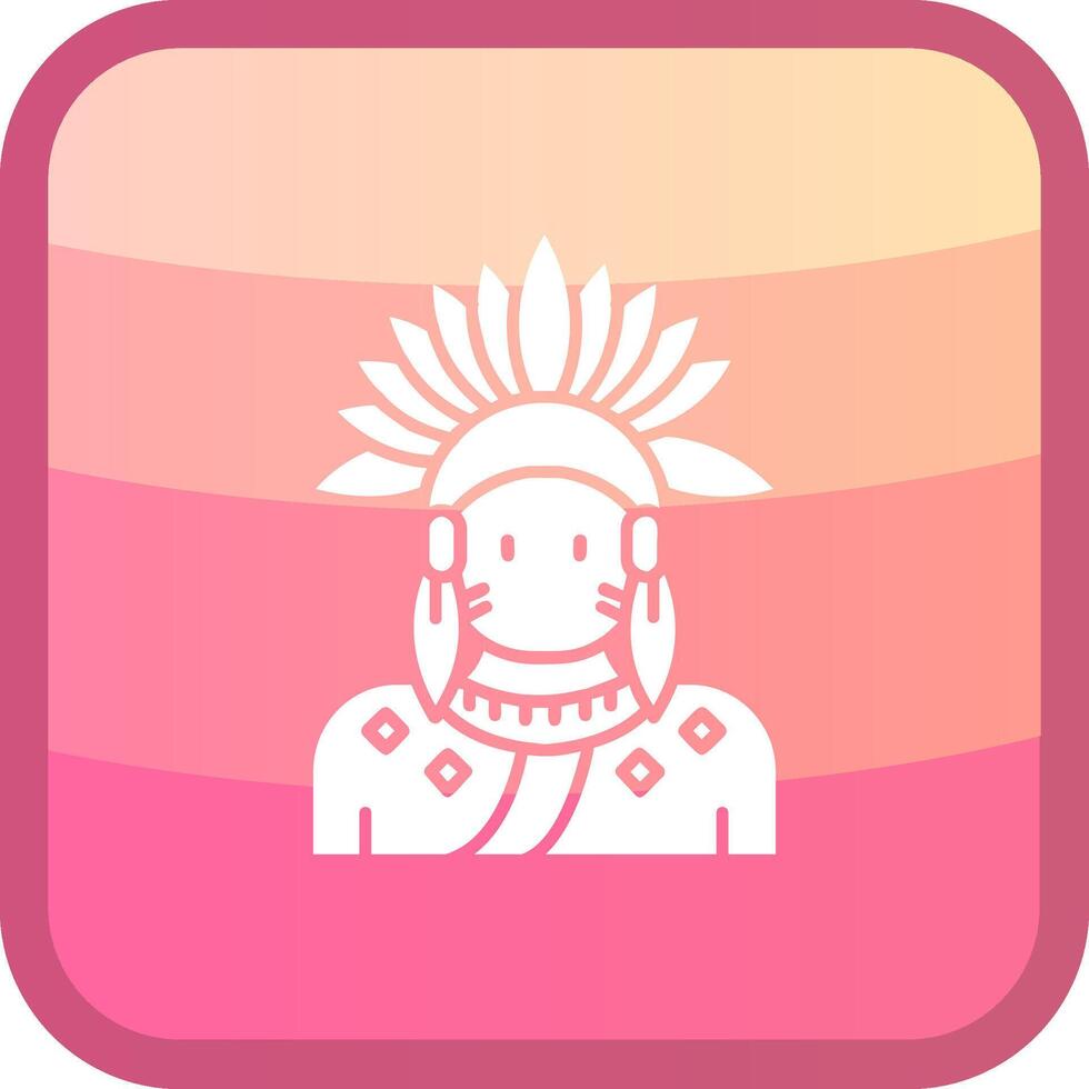 Indian Glyph Squre Colored Icon vector