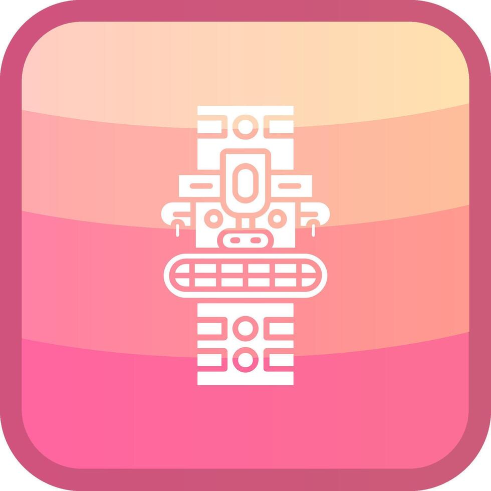 Totem Glyph Squre Colored Icon vector