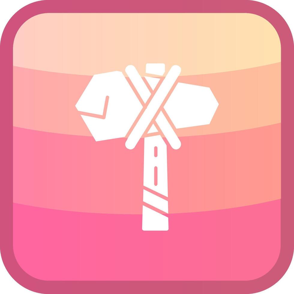 Hammer Glyph Squre Colored Icon vector