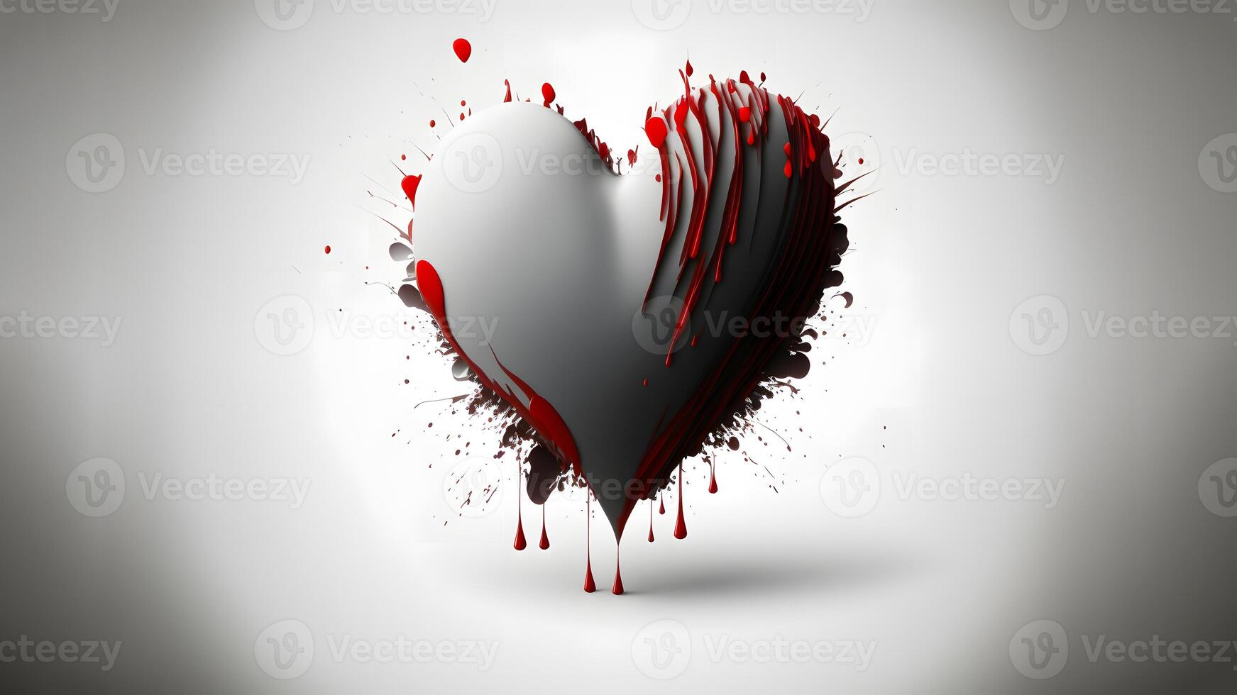 AI generated minimalistic valentines day background with heart symbol, neural network generated art photo